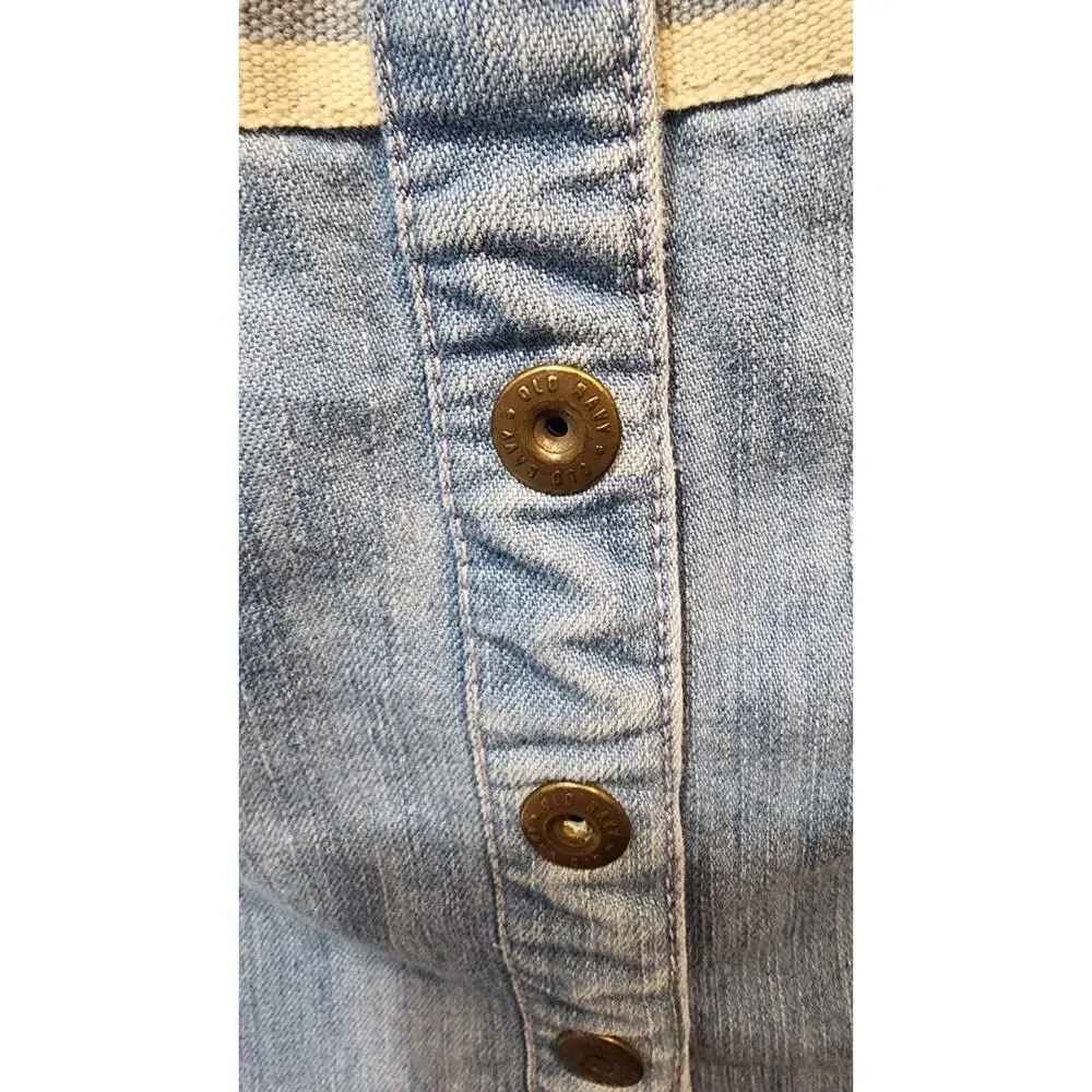 Old Navy Dress Baby Girl 6-12mos Sleeveless Denim Jean Button Up Jumper Vintage
